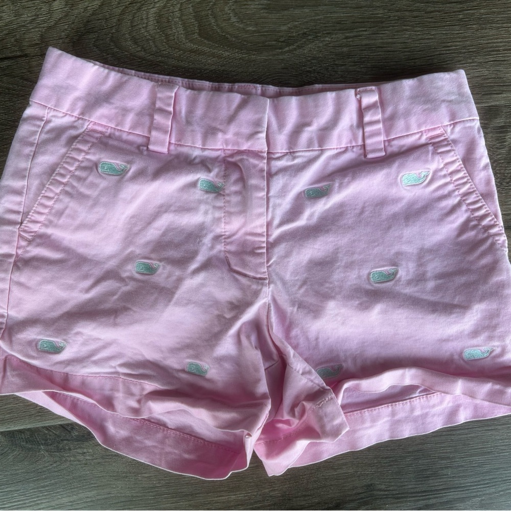 2/$20 Vineyard Vines Light Pink Embroidered girls Shorts kids size 8 logo Whale